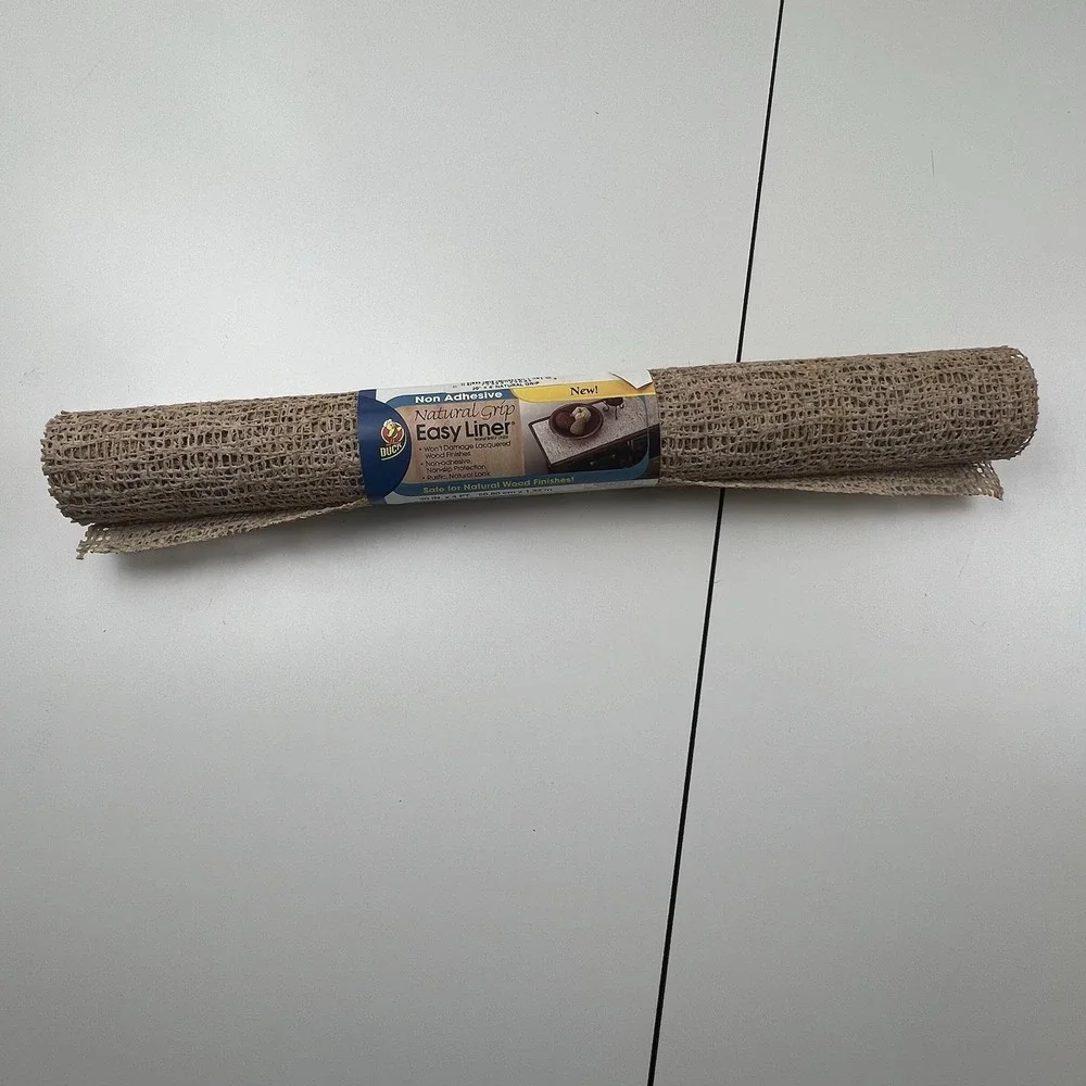 Easy Shelf Liner by Duck Brand Non-Slip Drawer Liner 20 In x 4 Ft. Burlap Look 1